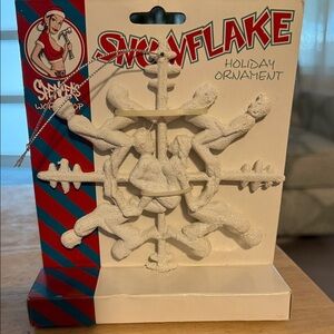 Adult Novelty Snowflake Holiday Ornament - White